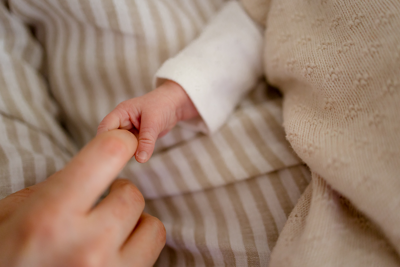 Newbornshooting in Salzburg Papa hält Hand von Baby
